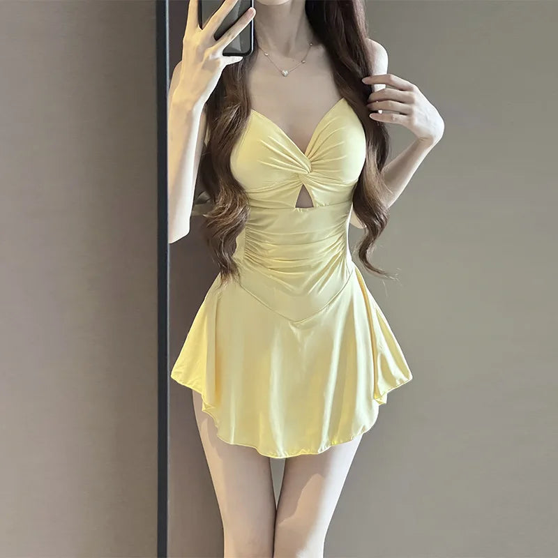 Hanging Neck Sweet Cute Swimwear Set