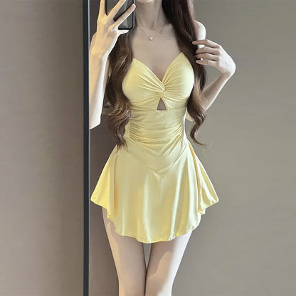 Hanging Neck Sweet Cute Swimwear Set