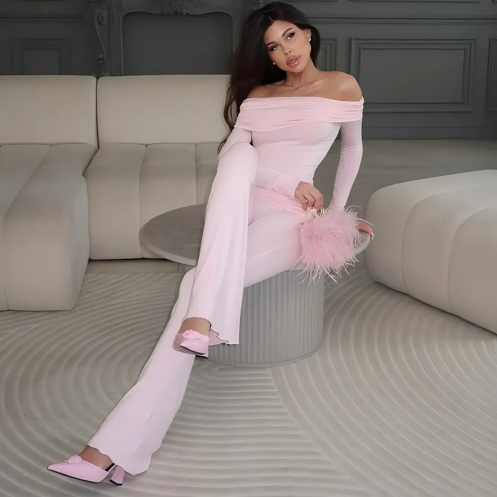 Fold Over Flare Pants 2 Piece Set