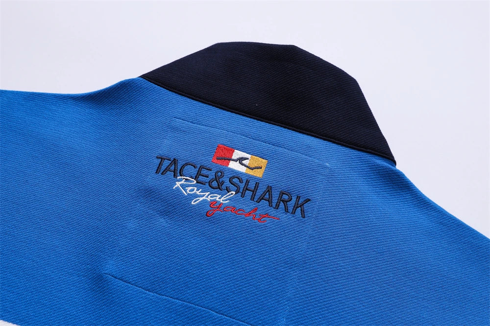 TACE&SHARK Stand Collar Polo Shirt
