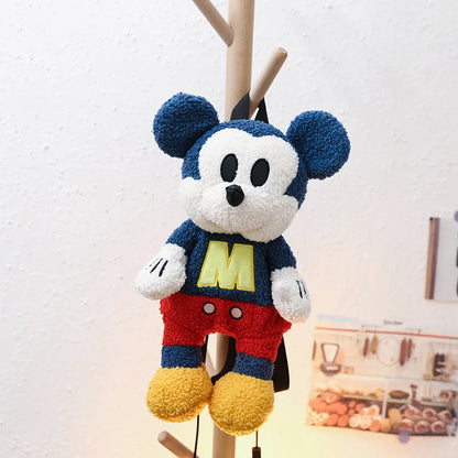 25cm Fashion Cartoon Backpack Mickey Mouse Plush Toy Bag Super Soft Toy Bag Student Bag Holiday Gift