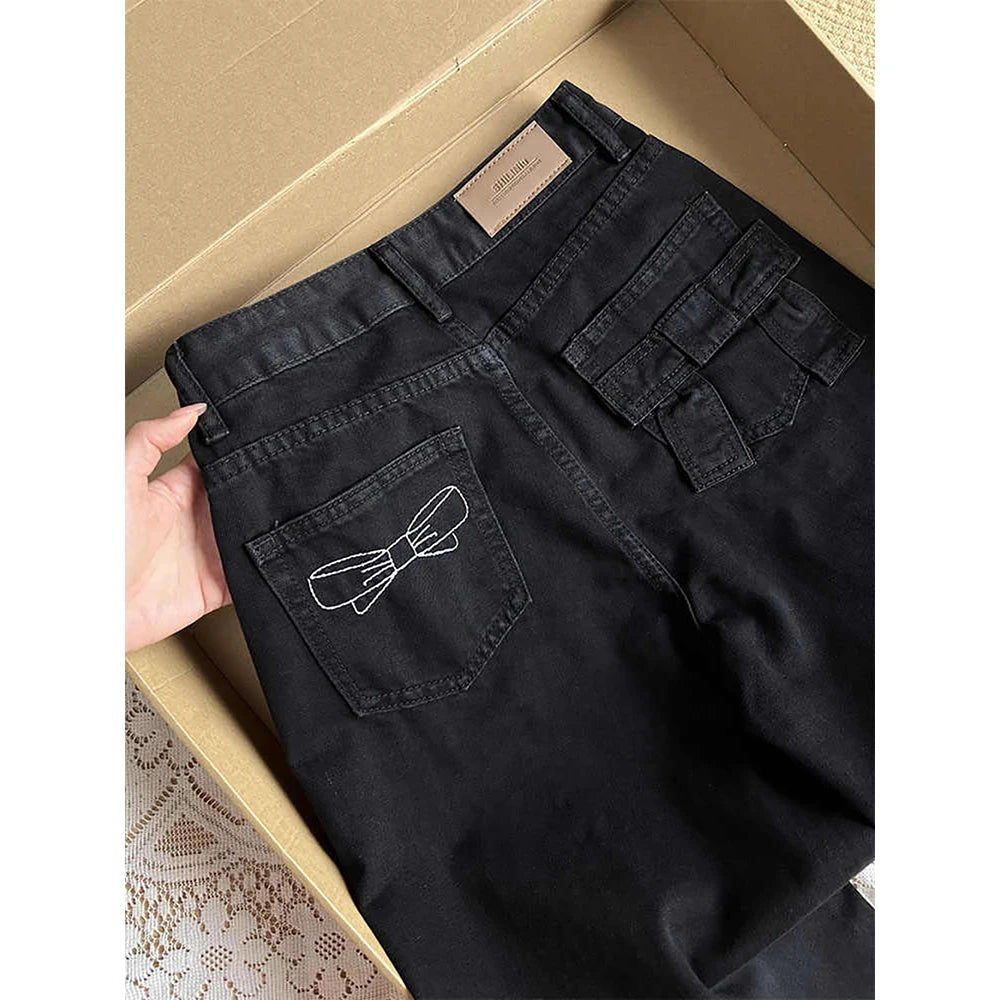 Black Straight Loose Jeans