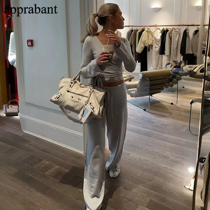 Drawstring High Waist Trousers Set
