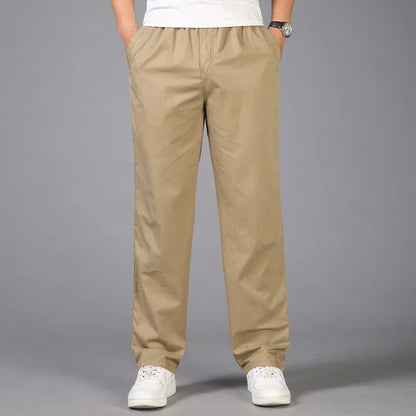 Men Pants Casual Cotton Long Pants Straight Joggers