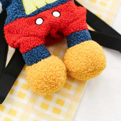 25cm Fashion Cartoon Backpack Mickey Mouse Plush Toy Bag Super Soft Toy Bag Student Bag Holiday Gift