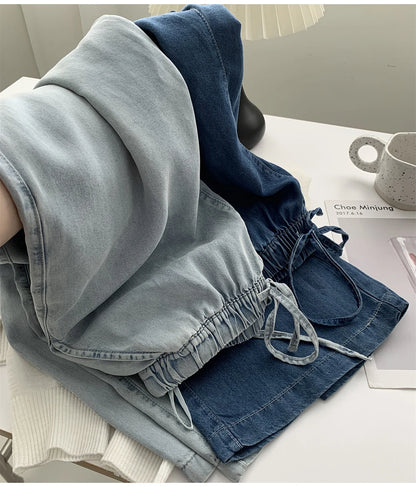 Thin Ice Silk Denim Pants for Women