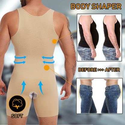 Mens Sleeveless Full Body Shaper Underwear Slimming Compression Bodysuit Breathable Tummy Control Shapewear Waist Trainer Corset