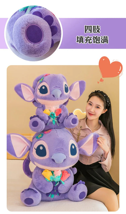 35cm Disney Embroidered Stitch Doll Cartoon Cute Stitch Plush Toys Children's Gift For Birthday Room Decoration Plushies Dolls