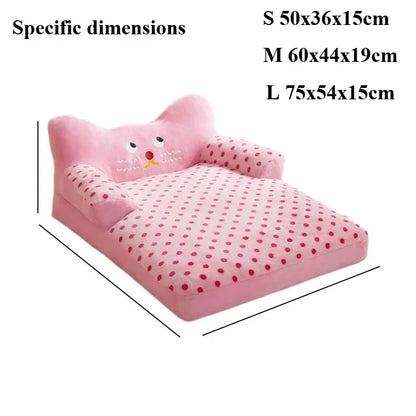 Fluffy Coral Fleece Dog Bed – Cozy Sofa-Style Pet Mat for Small to Large Breeds