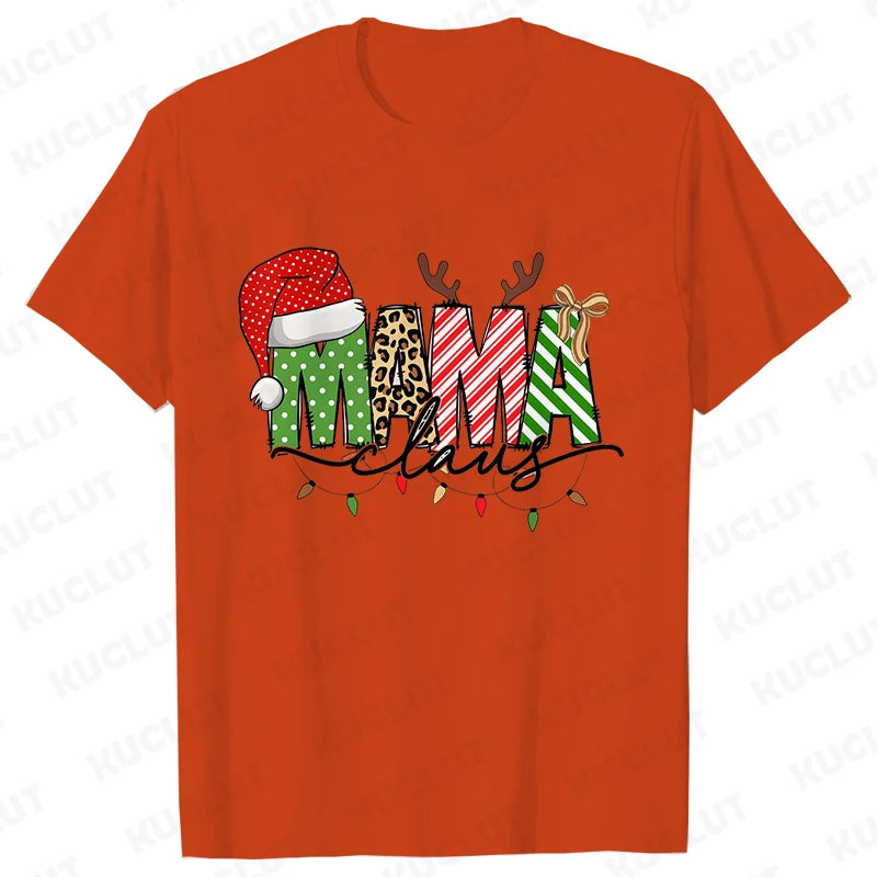 Mama Claus T-shirts Christmas Mama Tshirts Mother T-shirts