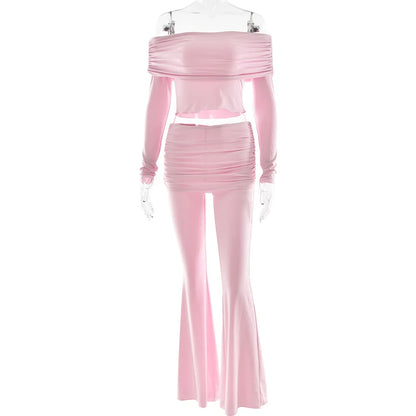 Fold Over Flare Pants 2 Piece Set