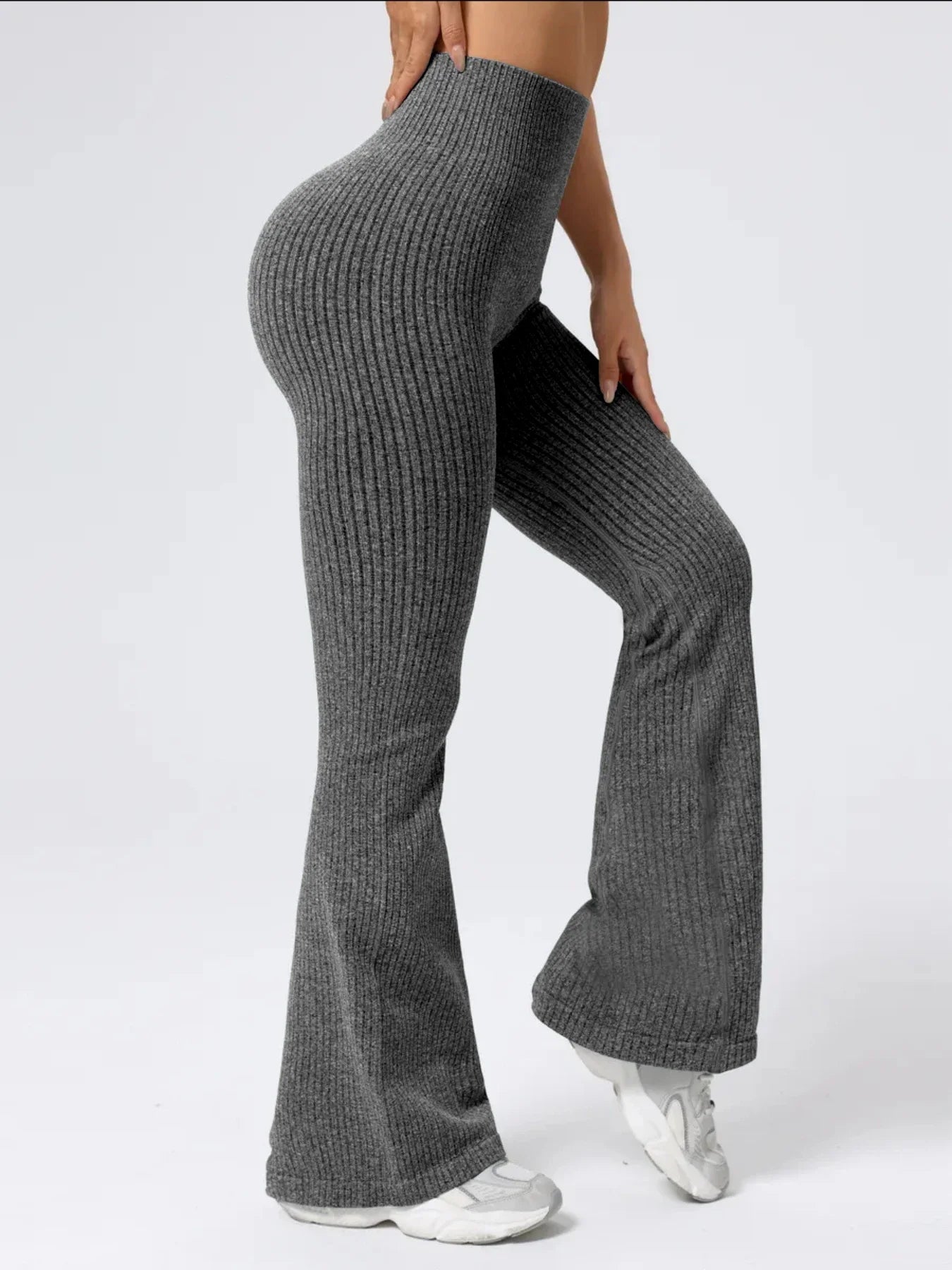 High-Waist Stretchy Bell Bottom Pants