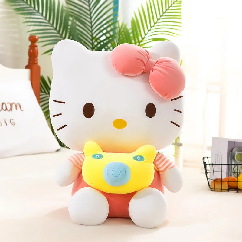 35cm Saniro Hello Kitty Plush Camera KT Cat Doll Cute Cat Kitty Toys Children's Gift Girl Sofy Stuffed Animal Pillow Toys Gifts