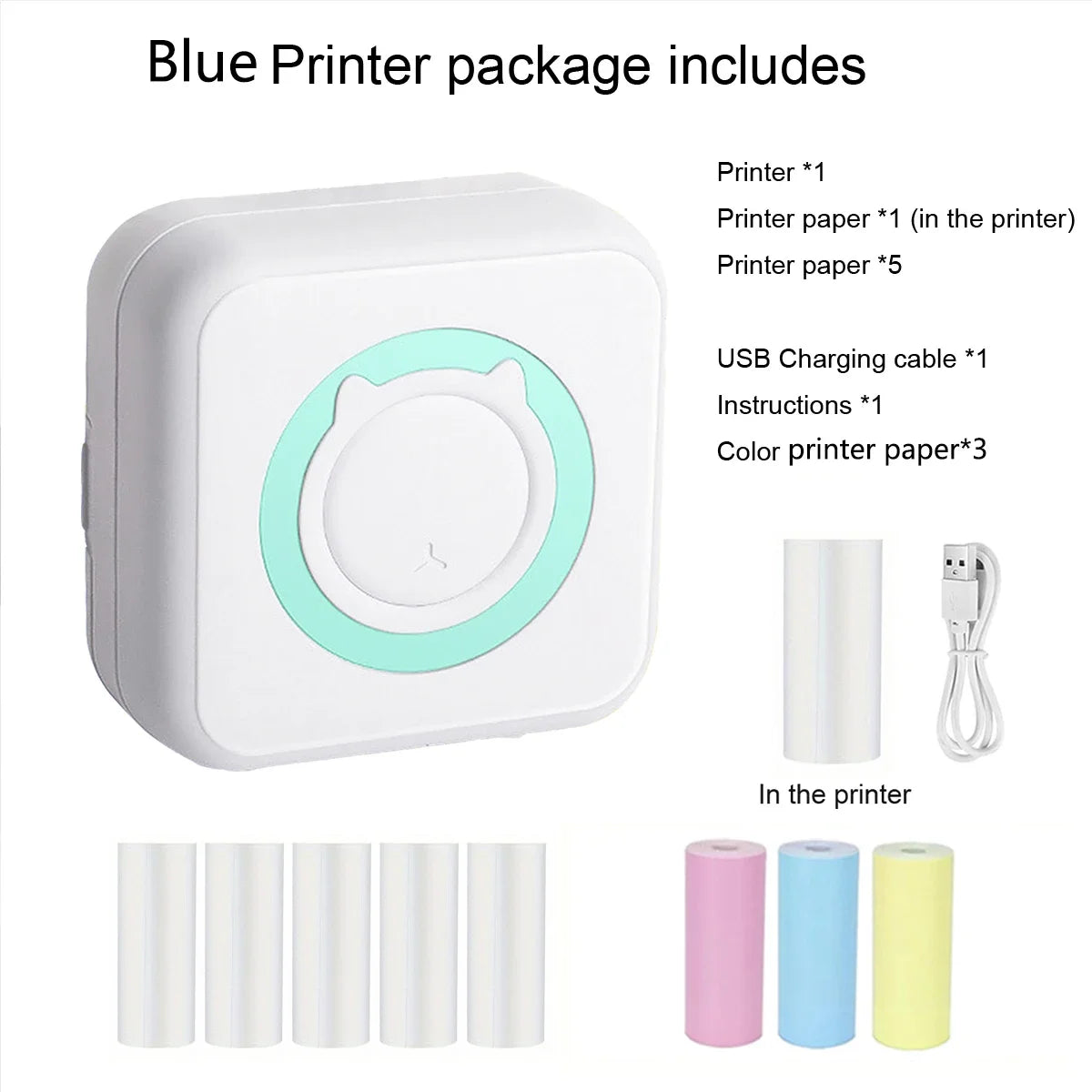 Mini Bluetooth Sticker Printer – Portable Inkless Pocket Printer for Photos, Journals & Notes