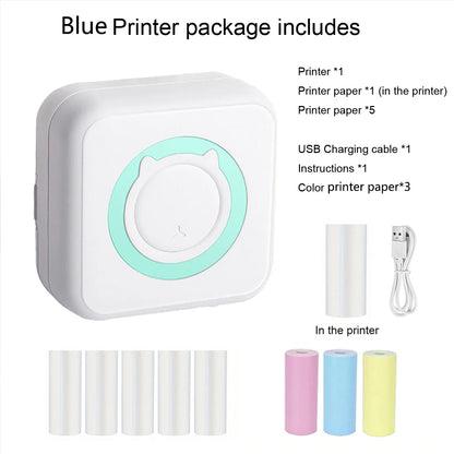 Mini Bluetooth Sticker Printer – Portable Inkless Pocket Printer for Photos, Journals & Notes