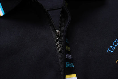 Men‘s Embroidery Solid Color Long Sleeve Polo Shirt