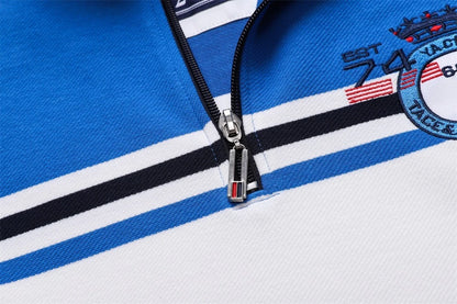 TACE&SHARK Stand Collar Polo Shirt