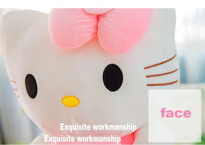 24-55cm Sanrio Hello Kitty Cat Plush Toys Cartoon KT Cat Plushie Doll Soft Stuffed Anime Pillow Birthday Gifts For Kids Girls