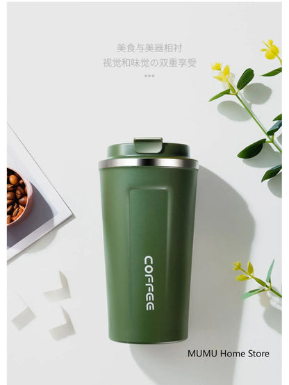 380/510ML Stainless Steel Coffee Mug Portable Tumbler Vacuum Flasks Car Thermal Cup Keeps Cold and Heat Thermal Mug Coffee Cup