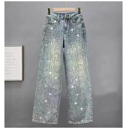 Hot Stamping Diamond Jeans