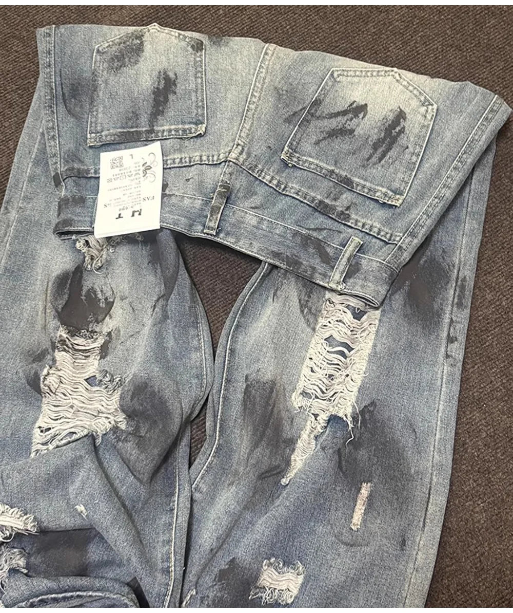 Dirty Ripped Holes Jeans Women