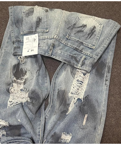 Dirty Ripped Holes Jeans Women