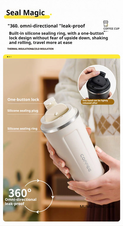 380/510ML Stainless Steel Coffee Mug Portable Tumbler Vacuum Flasks Car Thermal Cup Keeps Cold and Heat Thermal Mug Coffee Cup