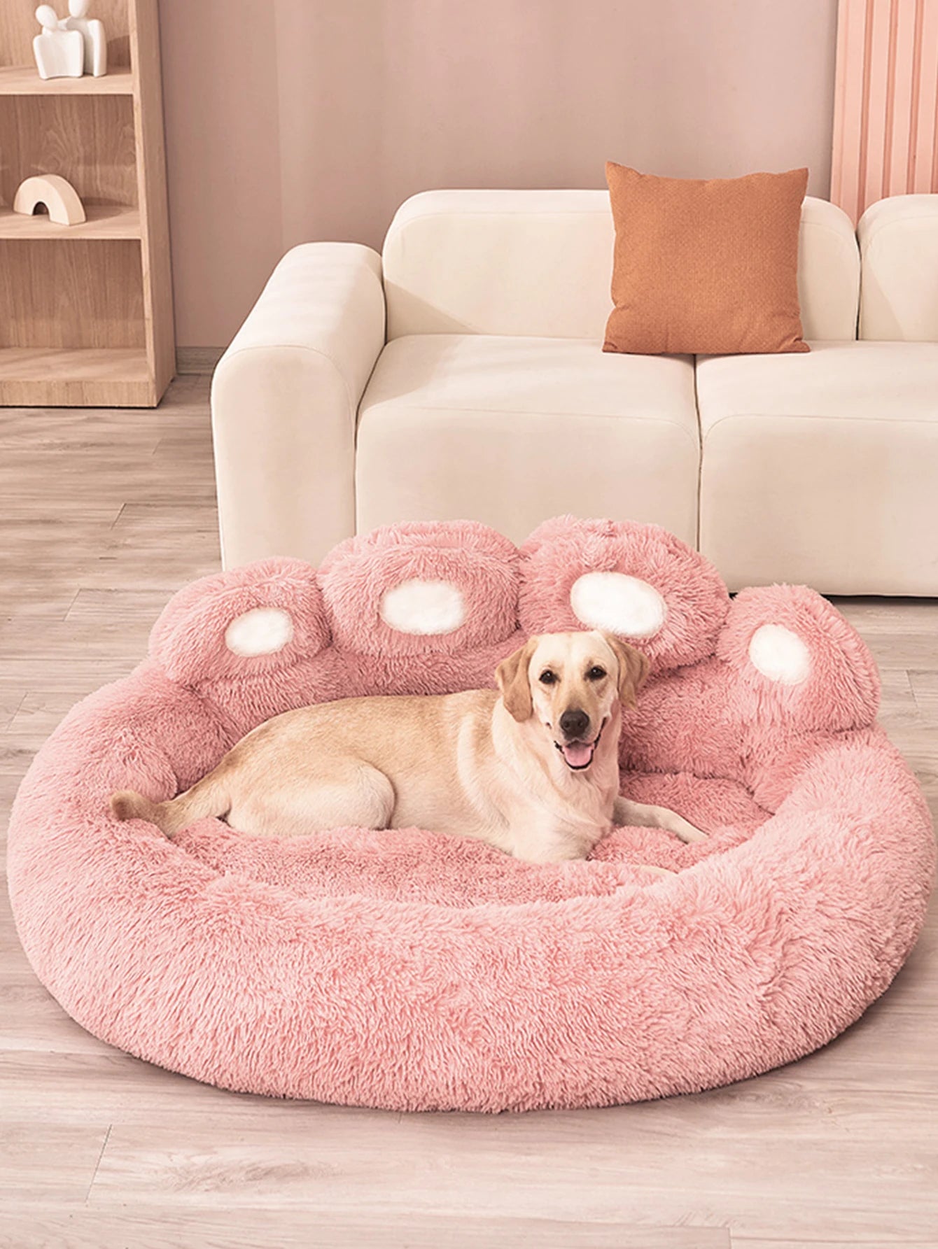 Fluffy Dog Bed – Plush Round Pet Cushion for Small to Large Dogs & Cats
