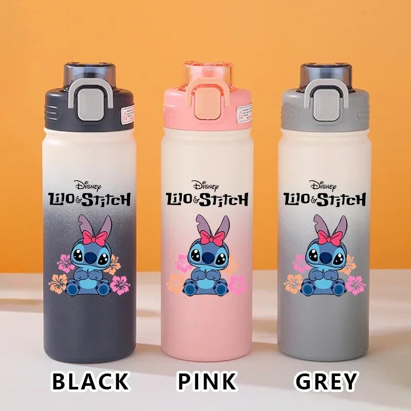 Disney Lilo Stitch Gradient Thermos Cup Outdoor Sports Fitness Portable Leak-proof Camping Cartoon Animation Cycling Kettle Gift