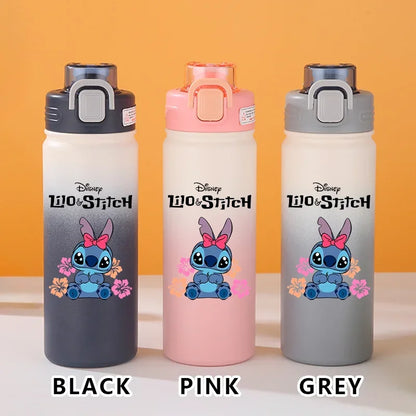 Disney Lilo Stitch Gradient Thermos Cup Outdoor Sports Fitness Portable Leak-proof Camping Cartoon Animation Cycling Kettle Gift