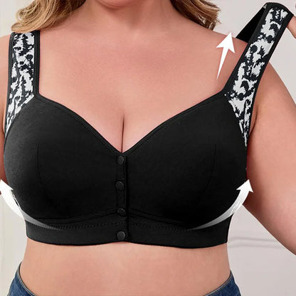 plus Size Front Closure Wireless Comfort Bra