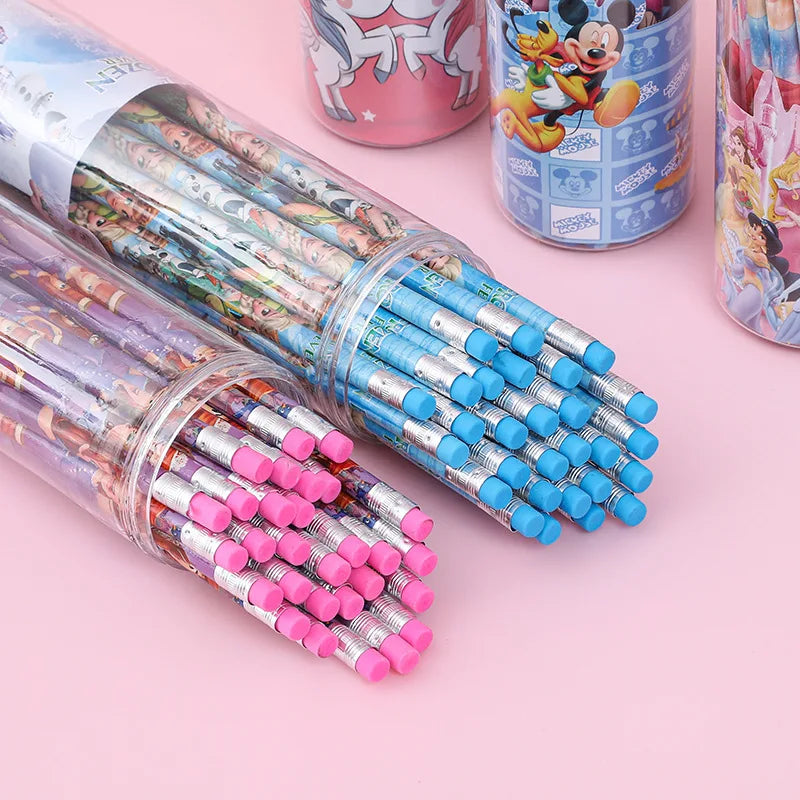 30Pcs/set Disney Pencil princess Stationery micky mouse Pencil Set Frozen Lovely School Supplies HB Pencil Holiday Gifts