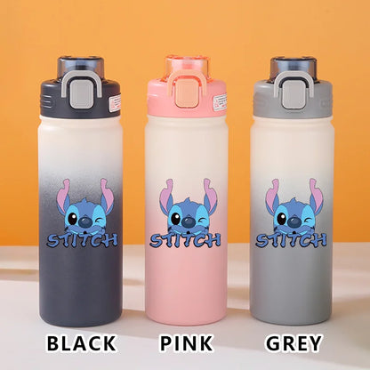 Disney Lilo Stitch Gradient Thermos Cup Outdoor Sports Fitness Portable Leak-proof Camping Cartoon Animation Cycling Kettle Gift