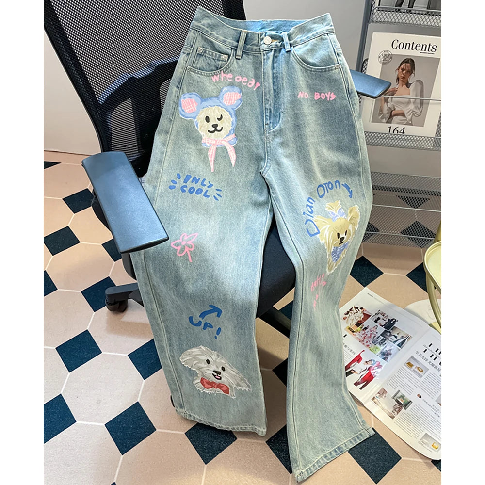Cartoon Dog Jeans