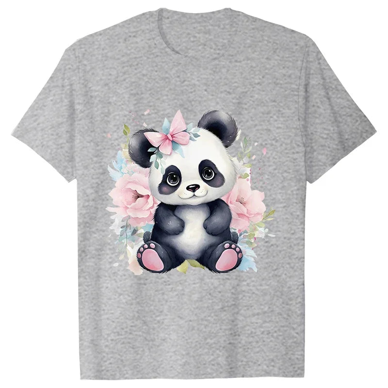 Cute Panda Printed T-Shirt