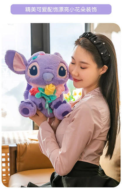 35cm Disney Embroidered Stitch Doll Cartoon Cute Stitch Plush Toys Children's Gift For Birthday Room Decoration Plushies Dolls