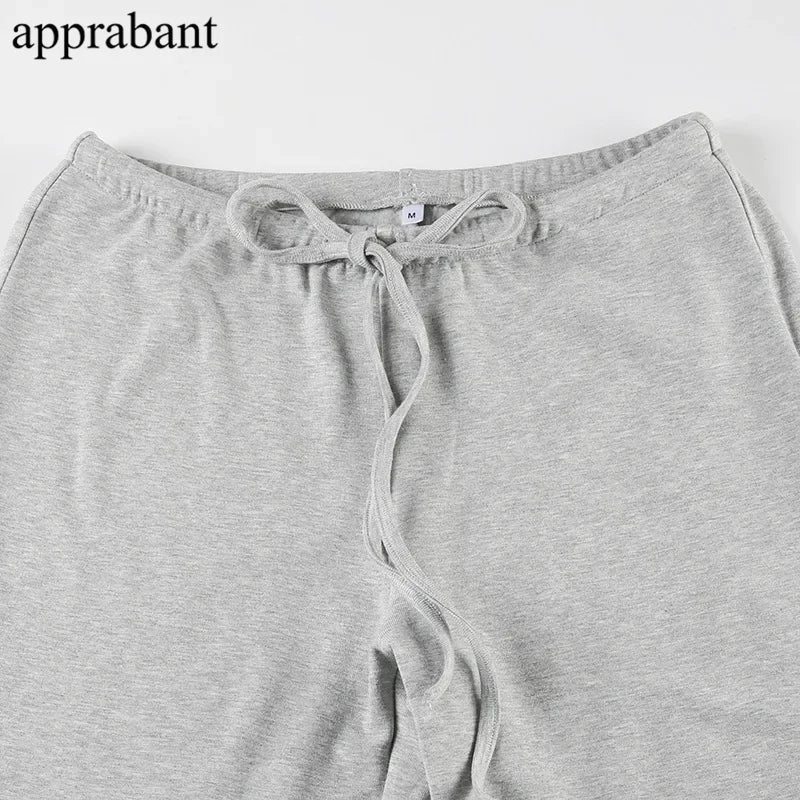 Drawstring High Waist Trousers Set