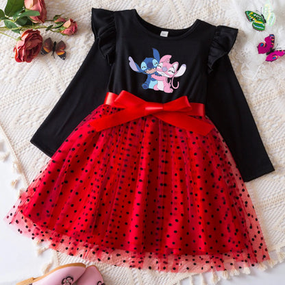 Lilo & Stitch Fall Dress for Girls – Long Sleeve Princess Birthday Party Outfit