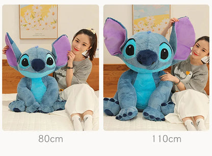 60cm Disney Stitch Plush Toy Doll Anime Lilo & Stitch Sitting Stitch Cartoon Stuffed Doll Children's Comforting Pillow Kids Gift