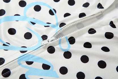 Polka Dot Letter Print 2 Piece Set
