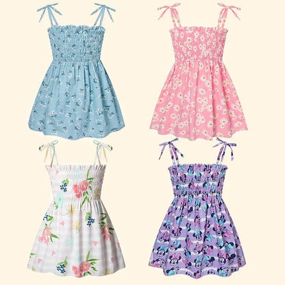 Children's Summer Floral Princess Dress – Cotton Sling Sundress for Girls