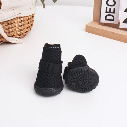 4pcs Breathable Dog & Cat Shoes – Anti-Slip, Year-Round Pet Paw Protectors
