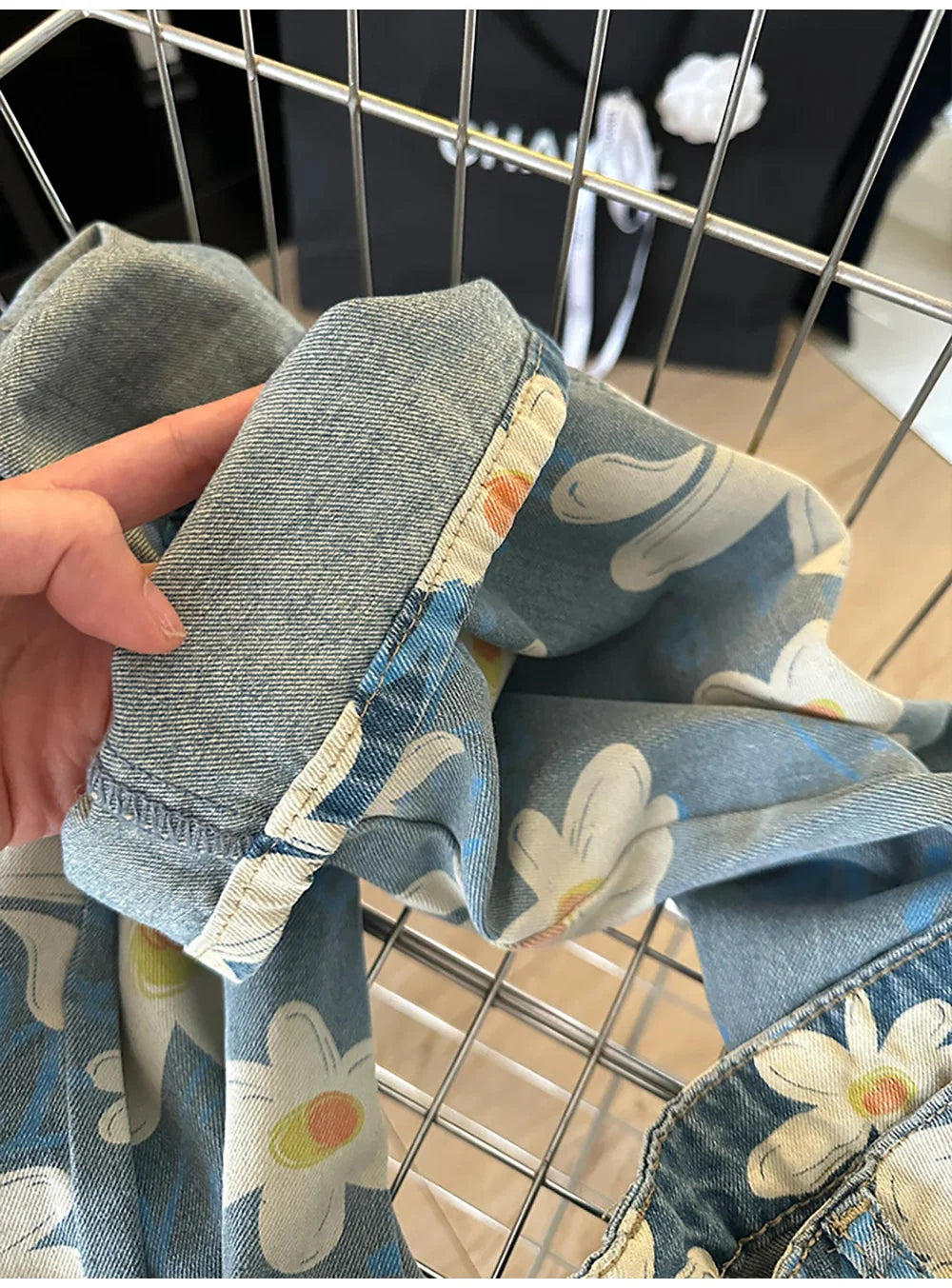 Floral Print Wide Leg Jeans