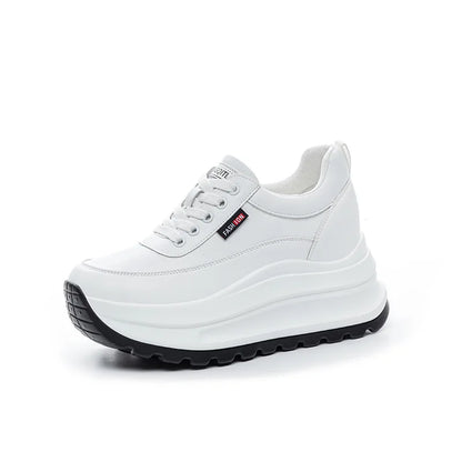 Fujin 8cm Heel Sneakers Genuine Leather White
