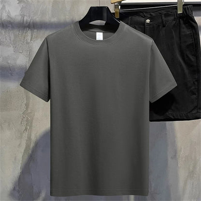 Unisex Summer Cotton T-Shirt – Solid Color O-Neck Casual Tee