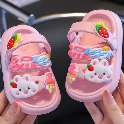 Kids Cartoon EVA Sandals – Summer Soft Slip-On Beach Slippers for Boys and Girls