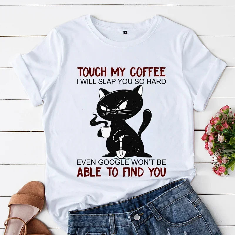 Angry Black Cat T Shirt