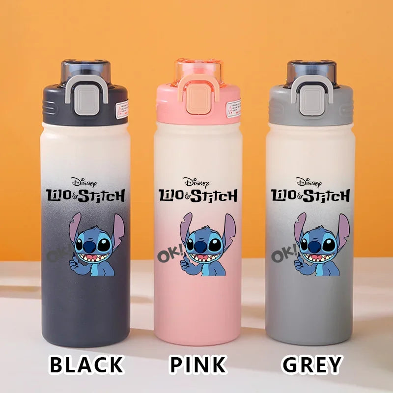 Disney Lilo Stitch Gradient Thermos Cup Outdoor Sports Fitness Portable Leak-proof Camping Cartoon Animation Cycling Kettle Gift