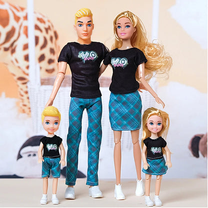4pcs Family Dolls Ken & Wife Playset