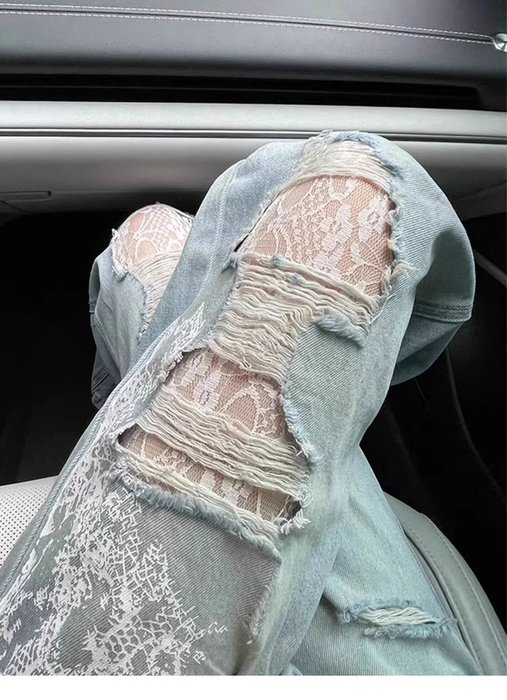 Oversized Fashion Ripped Holes Jeans